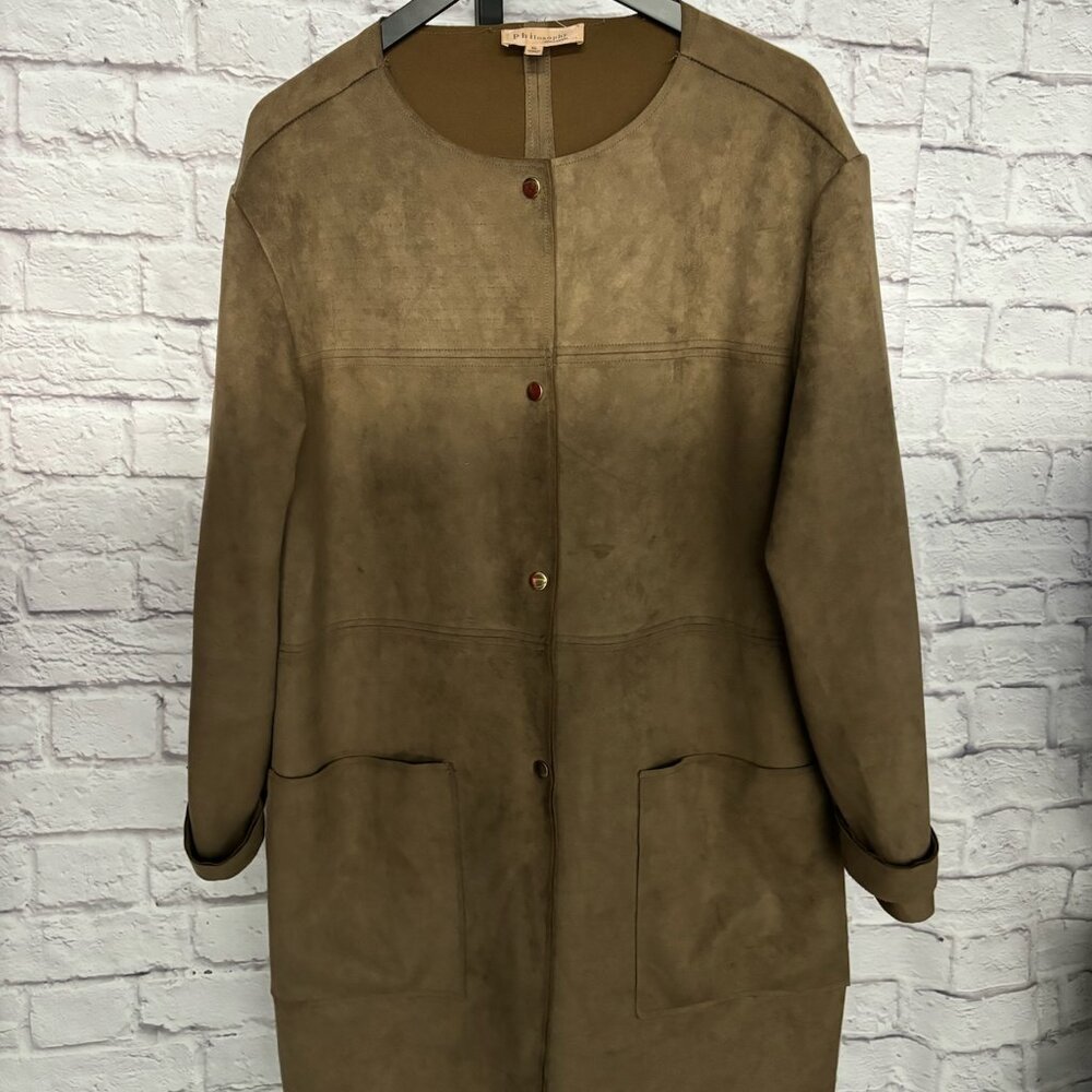 Philosophy Brown Button-up Coat - XL